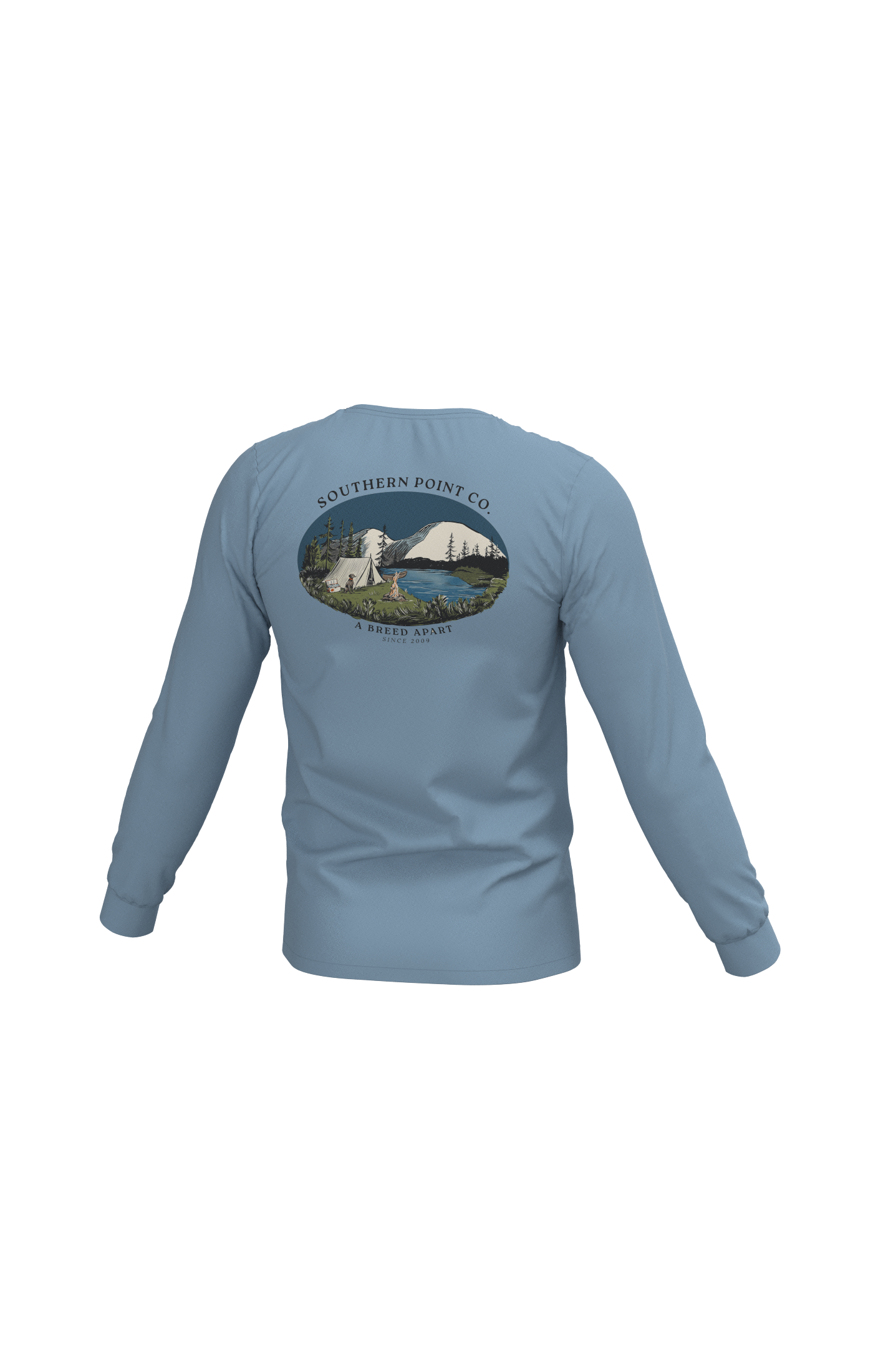 River Camping Long Sleeve Pocket Tee
