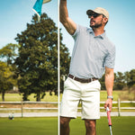 man golfing in SPC polo