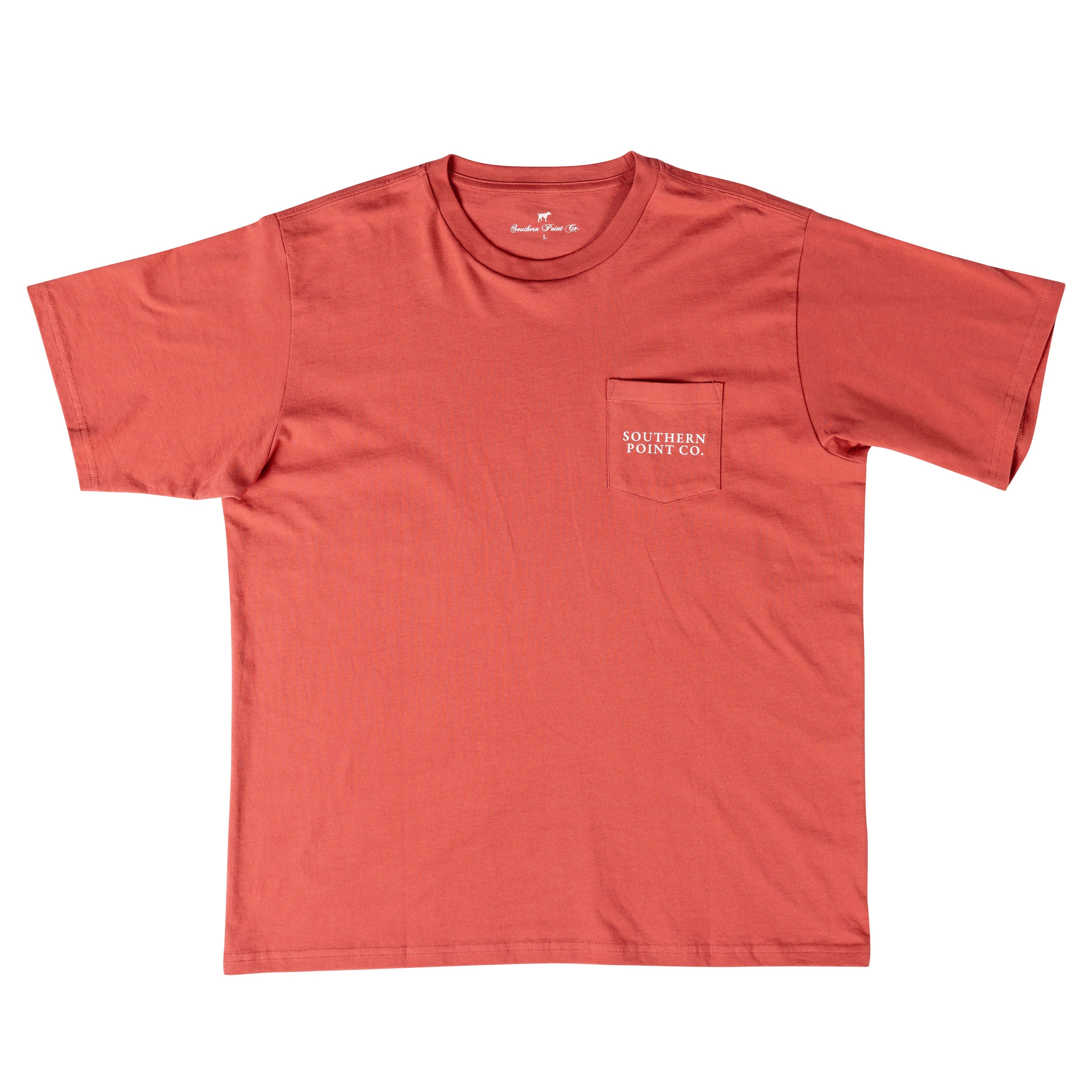 men's graphic tee with front pocket